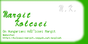 margit kolcsei business card